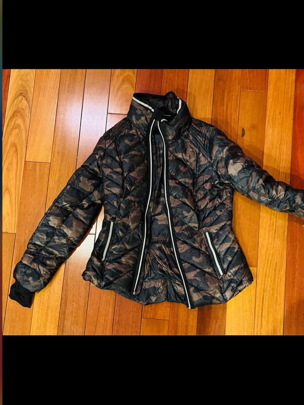 Blanc Noir Camo Puffer Jacket - Black/Brown